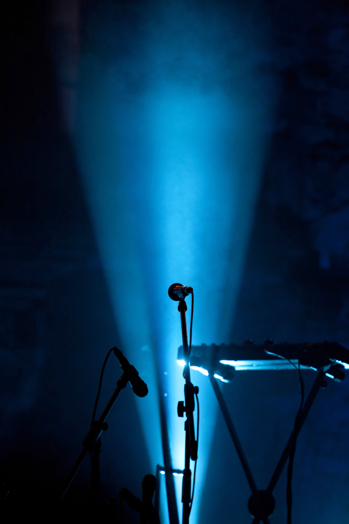 Microphone on empty stage